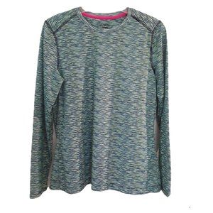 Reel Legends Blue/Green Long Sleeve Pullover Size S